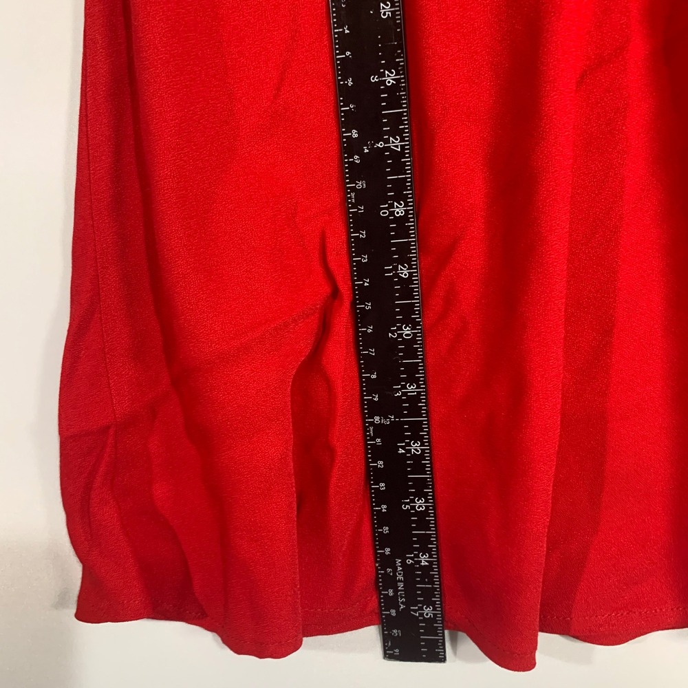 Vintage 90s Maurices Red Dress Sleeveless A-Line Ribbon Detail Party Cocktail XS - Picture 4 of 6